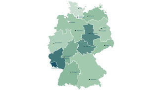 Deutschlandkarte zur Vereinsdichte in den einzelnen Bundesländern